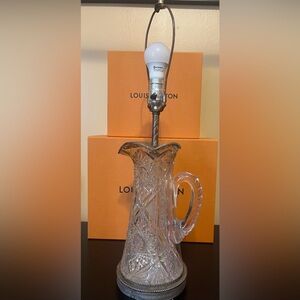 Beautiful Victorian Style Crystal Pitcher Table Lamp